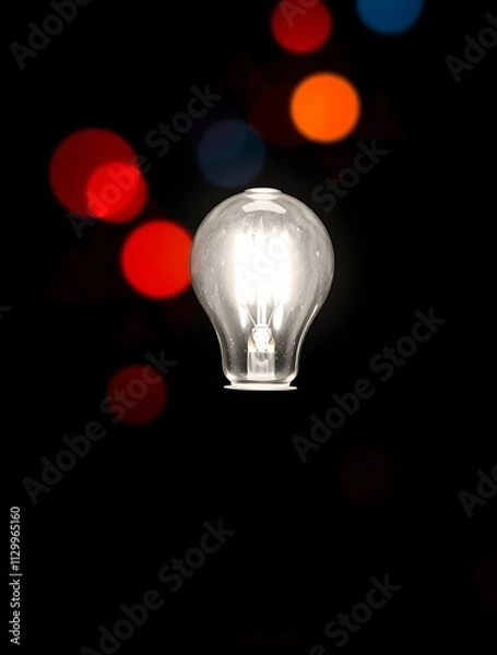 Fototapeta An innovative light bulb concept symbolizing breakthrough ideas and creative thinking, representing smart marketing strategies and business genius for success.

