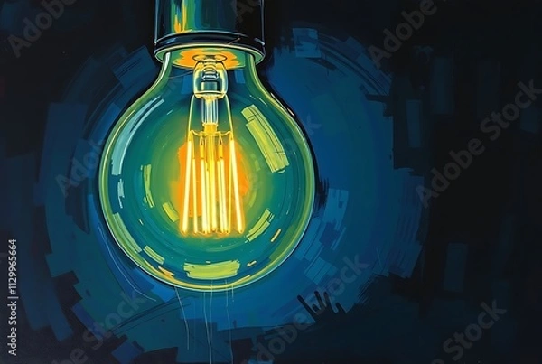 Fototapeta An innovative light bulb concept symbolizing breakthrough ideas and creative thinking, representing smart marketing strategies and business genius for success.

