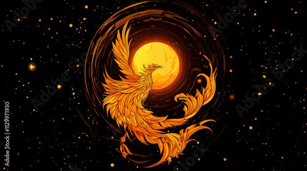Fototapeta Solaris the sun phoenix. Solaris. Illustration