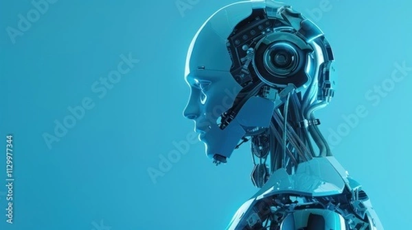 Fototapeta background of household assistant robots, the sophistication of robot technology that helps human activities.