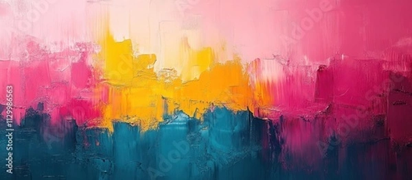 Fototapeta Vibrant Abstract Modern Colorful Brush Pattern Background with Geometric Shapes