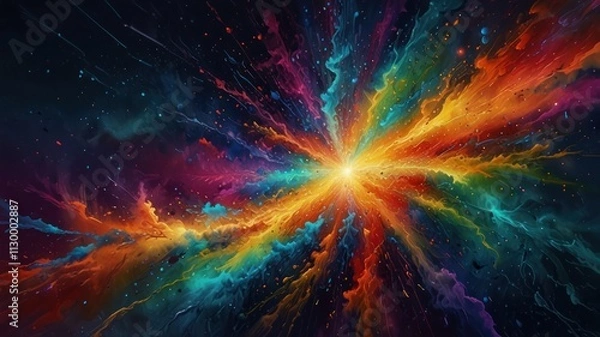 Fototapeta Abstract Colorful Explosion of Paint in Space