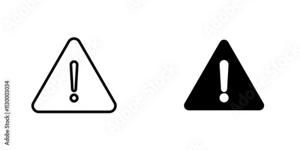 Fototapeta attention sign outlined and solid icon vector collection.