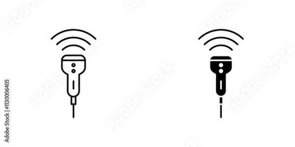 Fototapeta Ultrasound outlined and solid icon vector collection.