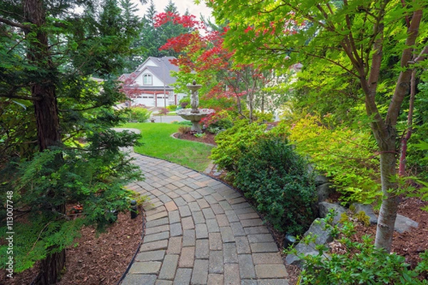 Obraz Garden Brick Path in Frontyard