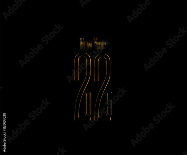 Obraz Minimalist 2025 Vector Design with Modern Geometric Shapes and Typography