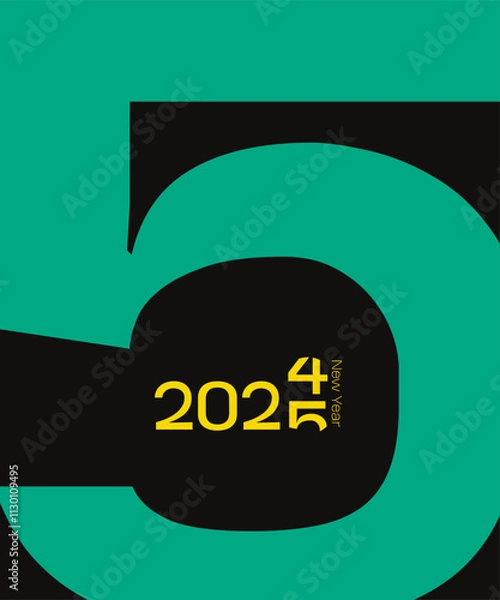 Obraz Minimalist 2025 Vector Design with Modern Geometric Shapes and Typography