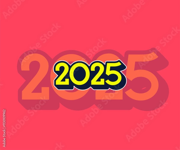 Obraz Minimalist 2025 Vector Design with Modern Geometric Shapes and Typography
