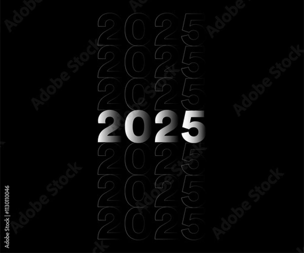 Obraz Minimalist 2025 Vector Design with Modern Geometric Shapes and Typography