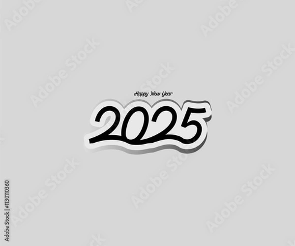 Obraz Minimalist 2025 Vector Design with Modern Geometric Shapes and Typography