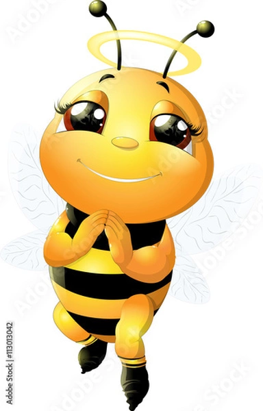 Obraz bee on a white background