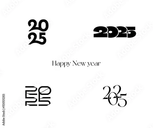 Obraz Minimalist 2025 Vector Design with Modern Geometric Shapes and Typography