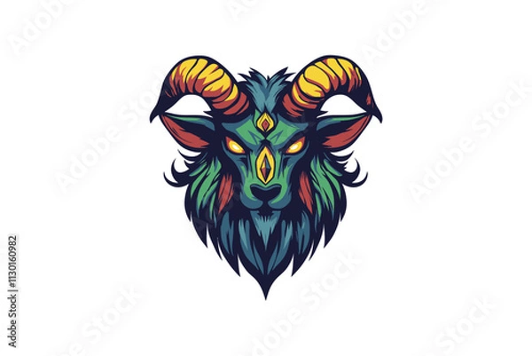 Fototapeta angry Goad head  mascot logo