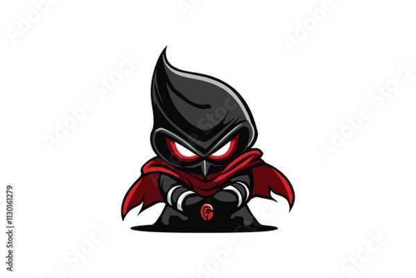 Fototapeta black and red logo for design mascot