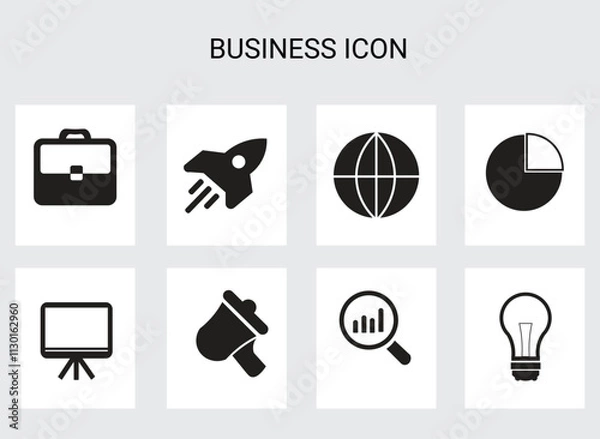 Fototapeta Set of Business icons. web icon set. Outline icons collection. line style. Money, bank, contact, infographic.Print