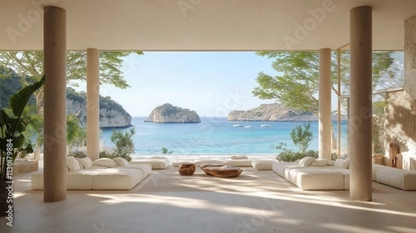 Obraz Magnificent minimal house with views to the sea