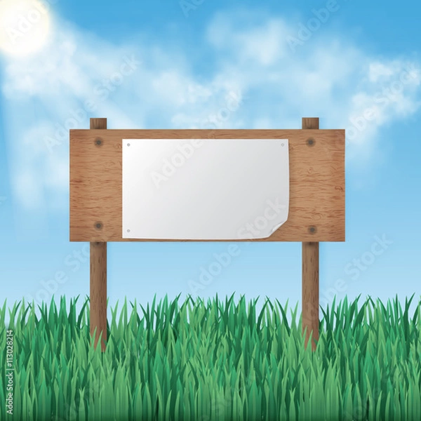 Obraz Wooden blank signboard