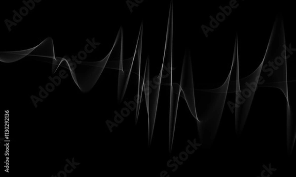 Fototapeta Translucent vibrant  smoke whiffs and swirls of aromatic colorful incense.Abstract smoke swirls on black background incense wisps.Abstract Smoke Art in Warm and Cool Tones.