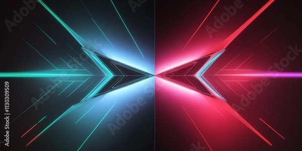 Obraz ネオン, 光, 光線, グラフィック素材, 壁紙, , generative ai