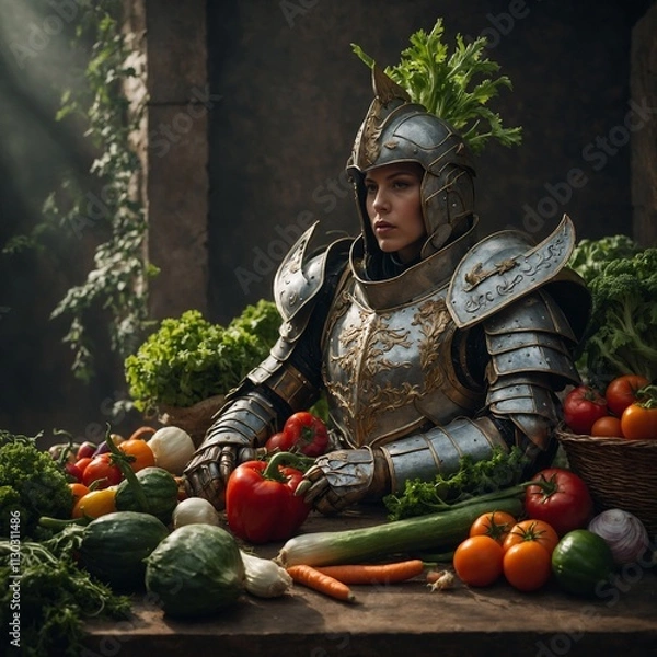 Obraz Create a fantasy armor set inspired by vegetables.