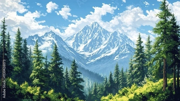 Obraz panorama of the mountains in summer