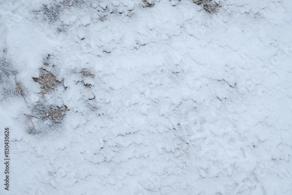 Obraz Patchy Snow Cover on Rocky Ground