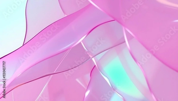 Fototapeta Abstract Pink and Pastel Swirls: A Dreamlike Digital Art Creation