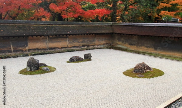 Obraz 龍安寺　秋の石庭