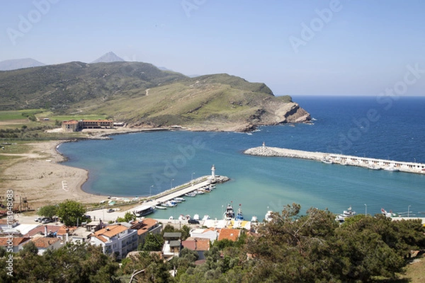 Obraz Kalekoy harbor in Gokceada island, Canakkale (It means Castle Village in English)