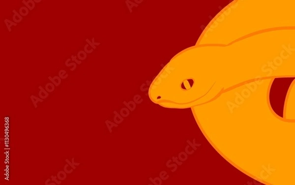 Obraz Snake of 2025, Year of the Snake, Chinese Zodiac Art, Lunar New Year Snake, Fiery Serpent Design, Zodiac Snake Illustration, Modern Snake Symbol, Abstract Snake Art, Elegant Snake Artwork