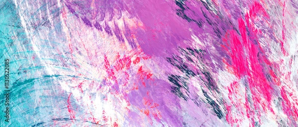 Fototapeta Abstract smears bright pink, purple, magenta color. Dynamic artistic background. Modern painting texture. Colorful pattern. Fractal artwork for creative graphic design