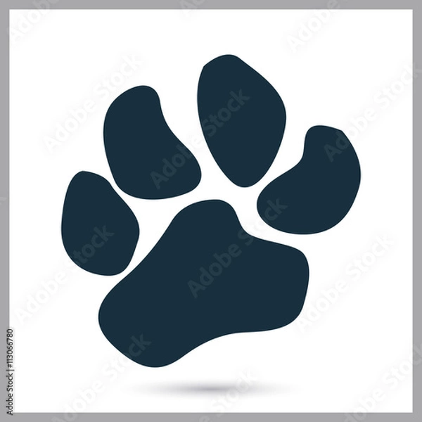 Fototapeta Lion paw print icon on the background