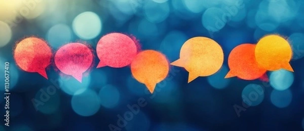 Obraz Customer Feedback Sessions A softly lit feedback session with glowing comments