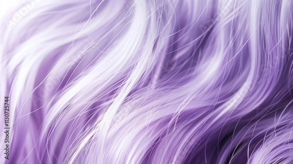 Fototapeta Wavy textured abstract purple hair background. Lilac and white pastel colors. Close up of curly long hairstyle. Backdrop for fashion and beauty industry concept