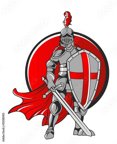 Obraz knight holding sword