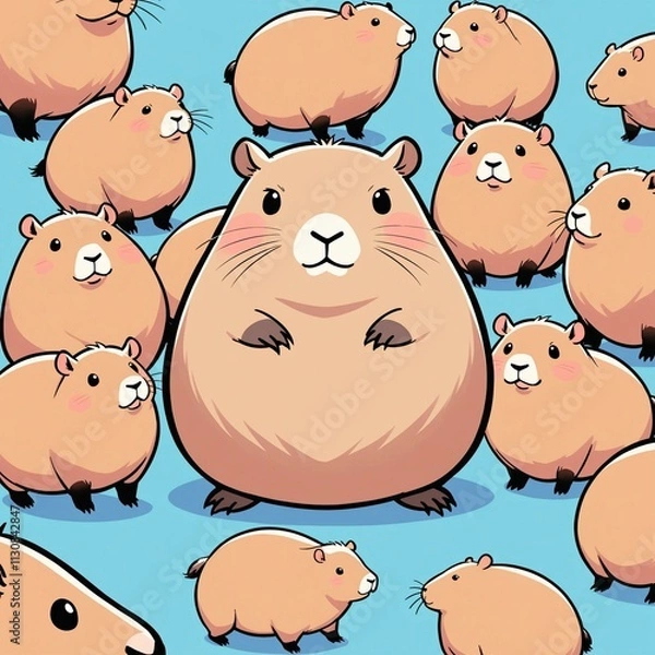 Fototapeta pattern with capybara