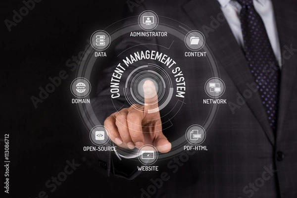 Fototapeta CMS TECHNOLOGY COMMUNICATION TOUCHSCREEN FUTURISTIC CONCEPT