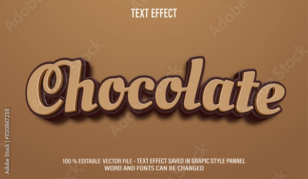 Obraz Chocolate 3d editable text effect style