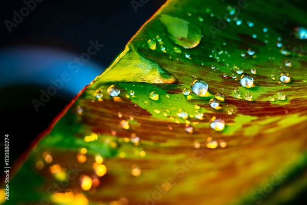 Fototapeta Mokry liść bananowca