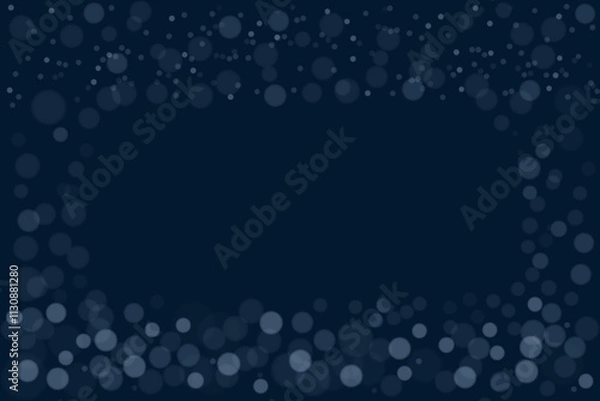 Fototapeta Dark blue background with a soft bokeh effect and a clear space in the center, perfect for adding text or designs. Ideal for creating festive New Year and Christmas-themed decorations or cards.