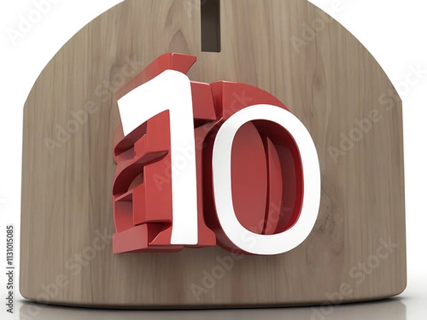 Obraz Photo 10 days left label, numbers countdown 3d