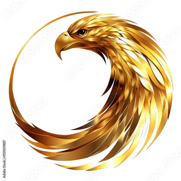 Obraz golden eagle with a ribbon