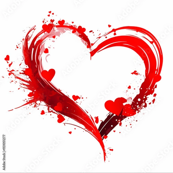 Fototapeta red heart made of hearts,Red heart-shaped creative design, clip art,
