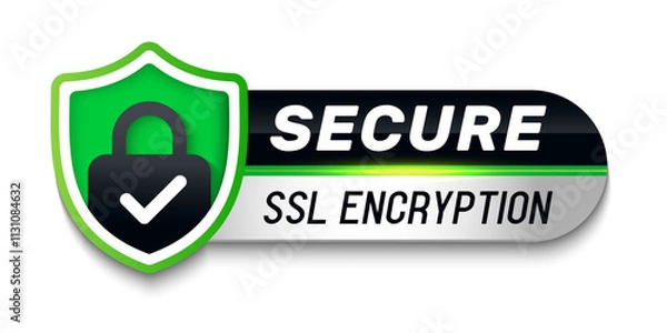 Obraz Secure internet connection SSL icon. Protected safe data encryption technology, https certificate privacy sign. Secure connection icon vector illustration isolated on white background. SSL safe guard.