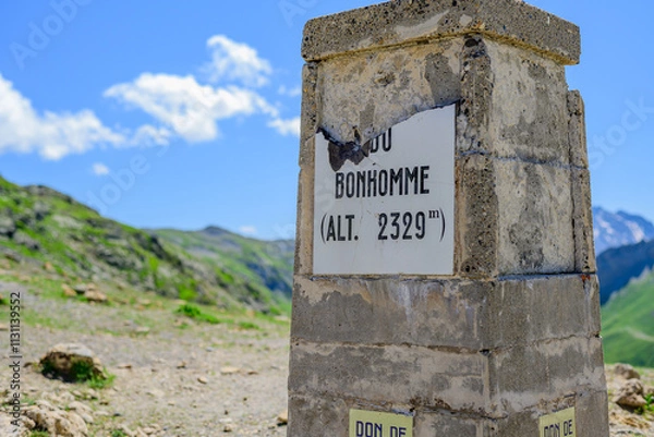 Obraz The Col du Bonhomme peak, altitude 2329m above sea level. French Alps. Part of the Tour du Mont Blanc challenge. 