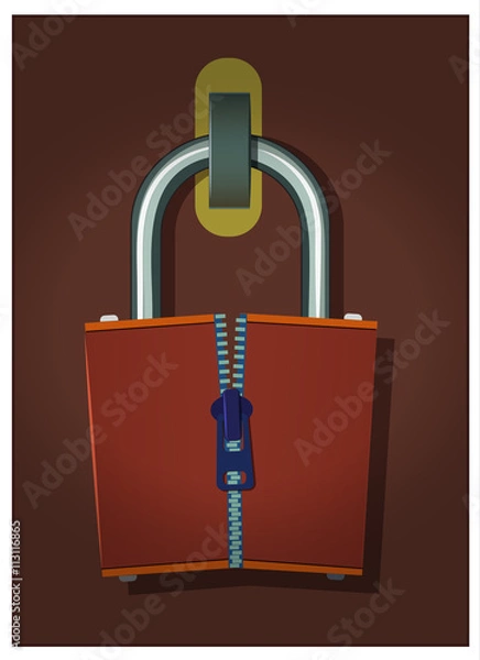 Fototapeta Zipper Lock / A padlock that is easy to open.