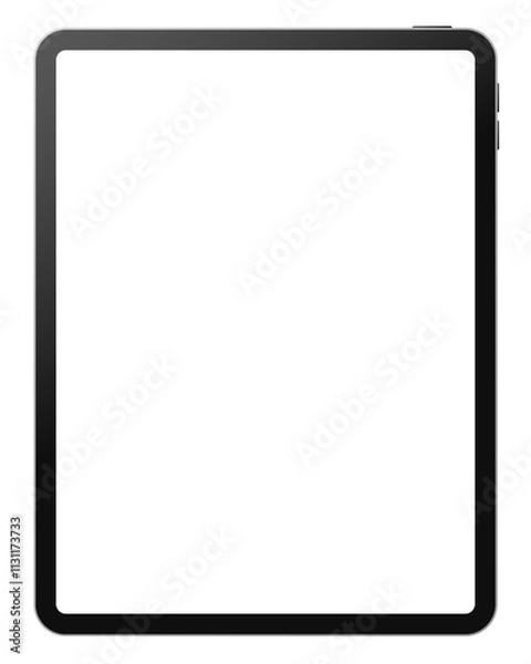 Fototapeta Apple iPad Pro tablet pc blank screen mockup template. Modern portable computer device black frame vector illustration