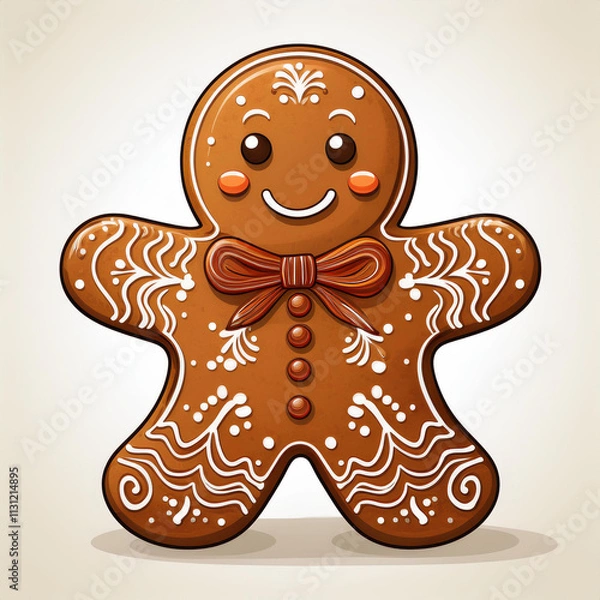 Obraz Gingerbread man isolated on white