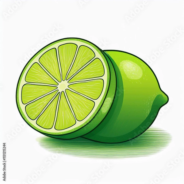 Obraz Lime and lemon slice