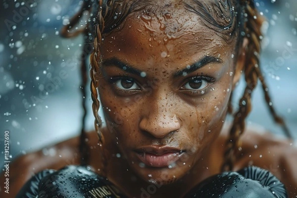 Obraz Empowerment in sports: female boxer
